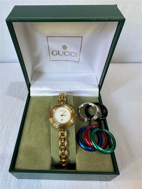 silver gucci bezel watch|Gucci bezel watch original price.